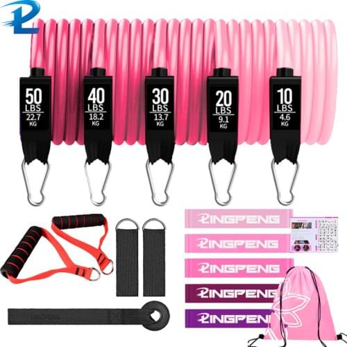 250lbs Fitness Resistance Band Pull Rope Yoga Rubber Band Elastic Band Upgrade Training Band Set Pilates Fitness Equipment Home