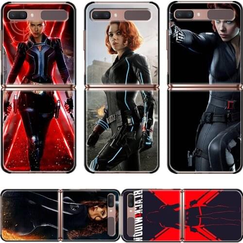 Marvel Avengers Super Hero Black Widow For Samsung Galaxy Z Flip 3 5G Black Mobile Shockproof Hard Capa Fundas Phone Case