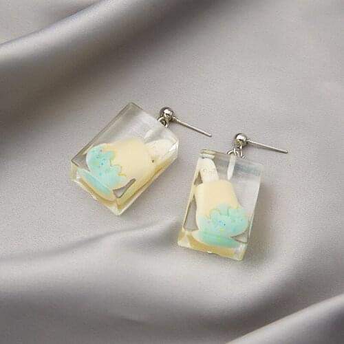 U-Magical Summer Arcylic Transparent Cube Ice Cream Dangle Earring for Women Geometrical Party Earring Jewelry Pendientes
