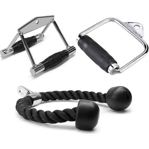 Rotating Straight Bar Training Stadium Rubber Saddle Handle Down Pressure Training Rope Gym Accessories Single D-Handle