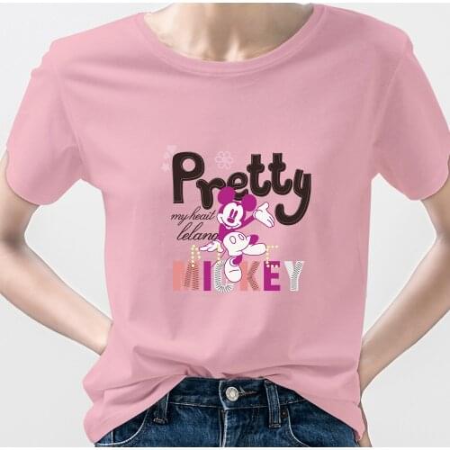 Urban Mickey Mouse Women T Shirt White Tops Tshirt Short Sleeve Streetwear Summer Oversize Hipster 2021 Vogue Dropshipping