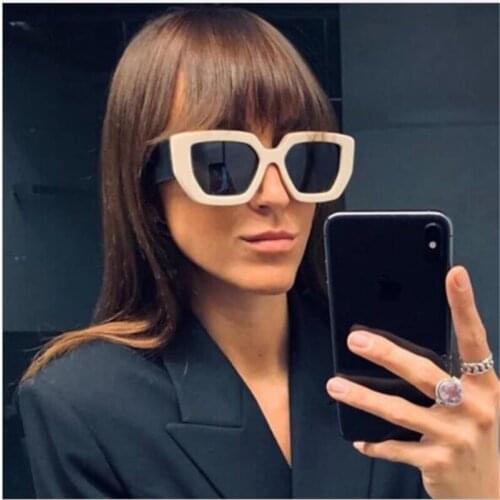 Bright brown womens large frame sunglasses Plastic wide-leg glasses Designer brand sun protection mirror