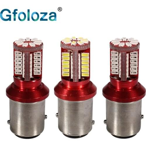 1Pcs 1156 BA15S P21W LED Bulbs 1157 P21/5W BAY15D LED Parking Lights 57smd 3014 LED Car Auto Signal Lights DRL Red White Amber