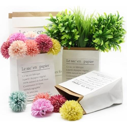 1pcs Nordic style Kraft paper products Plant basket vases for home decor household products storage Artificial flowers wholesale