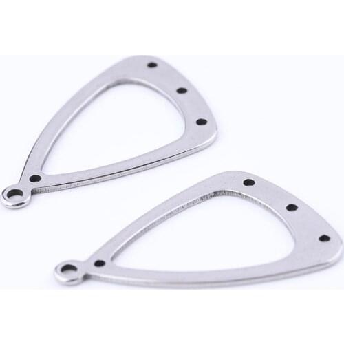 10pcs Stainless Steel Triangle Shape Earring Connector Findings Diy Accessories For Earrings Jewelry Making Suppies