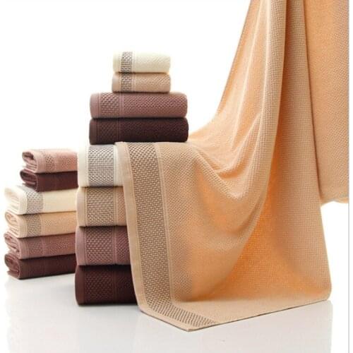 Bath Towels Set Cotton 3pcs Soft Bathroom Towel For Adults Absorbent Terry Luxury Women Hand Face Bath Beach Body Towel