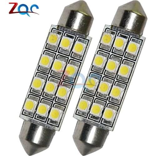 5pcs New Car Dome 12 3528-SMD LED Bulb Light Interior Festoon Lamp 40mm White Great