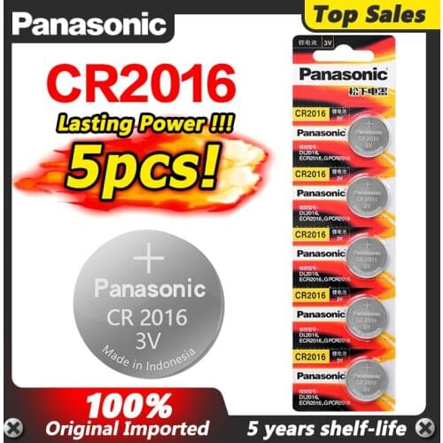 5pcs original brand new battery for PANASONIC cr2016 3v button cell coin batteries for watch computer cr 2016 For Control Toy