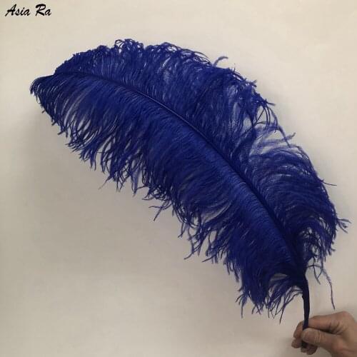 Asia Ra 10PCS Dyed Royal Blue Ostrich Feathers Natural Real Ostrich Plumes 50-55cm 20-22" Super Long Plumages For Wedding Decor
