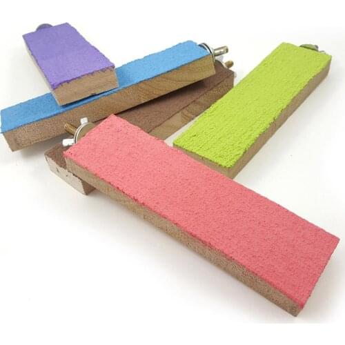 Squirrel Parrot Perch Sanding Claw Grinding Stone Board Bird Toy Pet Supply