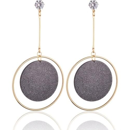 Glitter Acrylic Earrings Fashion Jewelry Female Multicolor Acrylic Dangle Big Loop Earrings For Women Wholesale Gift 2018