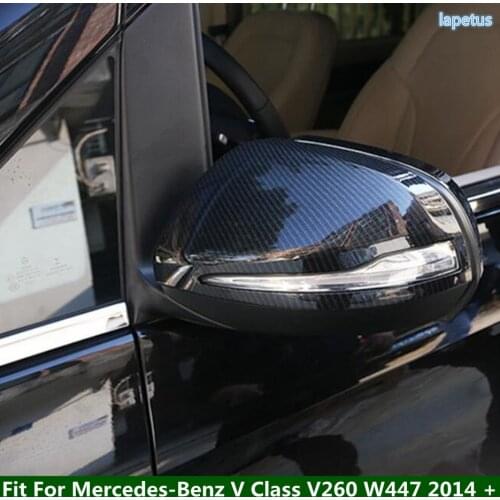 Lapetus Safety Seat Belt Decor Frame Cover Trim / Matte / Carbon Fiber Look Fit For Mercedes Benz V Class V260 W447 2014 - 2018