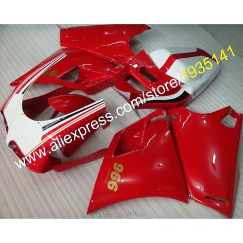 For Ducati 996 748 DUCATI 748 996 1996 1997 1998 1999 2000 2001 2002 Red White Motorcycle Fairing (Injection molding)