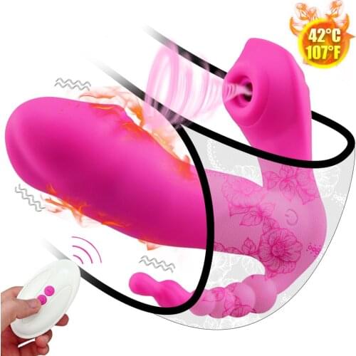 Panties Vibrator Wireless Heating Wearable Sucking G Spot Clitoris Stimulator Vaginal Anal Orgasm Dildo Sex Toys for Women