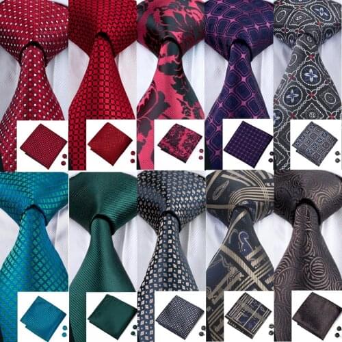 33 Styles Tie For Men Ties Colorful Silk Classic Jacquard Woven Tie Hanky Cufflinks Set For Business Party Wedding Neckties