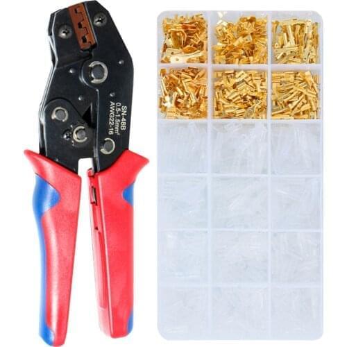 Terminal Clamp Wire Crimper Crimping Tool Plier Cord Accessories SN-48b Universal Ratcheting Para Fio Combination Plug Tools Set