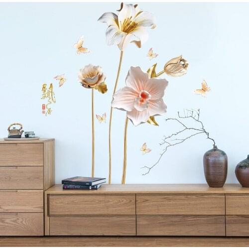 Beautiful Calla Lily Flower Wall Stickers For Shop Office House Decoration Plant Wall Mural Art Diy Home Decals