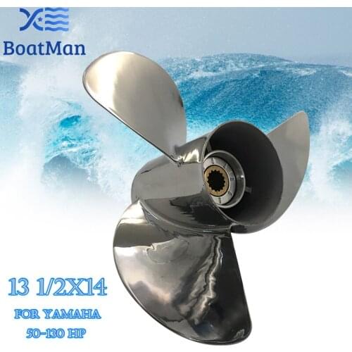 Boat Propeller 13 1/2x14 For Yamaha Outboard Motor 50-130HP Stainless Steel 15 Tooth Spline Engine Part 688-45932-60-98