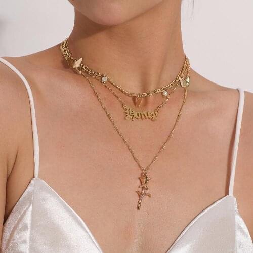 Fashion Jewelry Collier Pink Gold Rose Statement Pendant Necklace Womens Beauty and Beast Jewelry Lovers Gifts Bijoux