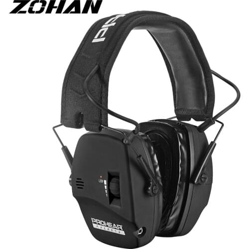 ZOHAN Digital Electronic Shooting Ear Protection Muffs Hunting Sound Amplification Earmuffs Low Profile Hearing Protection