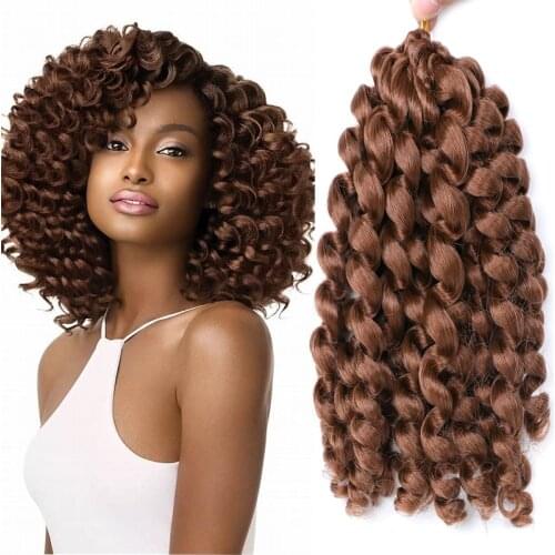 Ombre Jumpy Wand Curl Crochet Hair 20 Strands Jamaican Bounce Curl Synthetic Crochet Braiding Hair Extensions for Afro Women