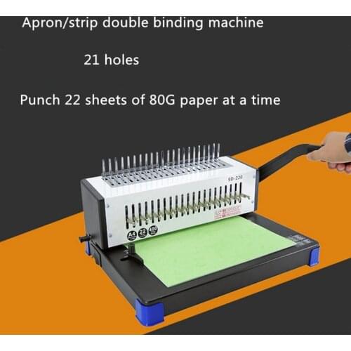 Manual comb apron binding machine graphic shop office apron clip hole punch binding machine A4