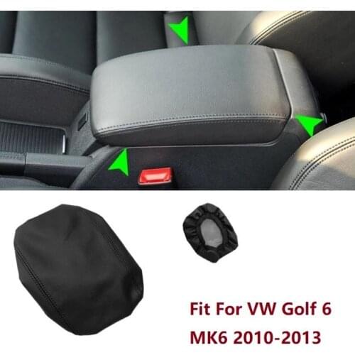 Car Center Control Armrest Box Trim Cover Microfiber Leather For VW Golf 6 MK6 2010-2013 Car Armrest Cover