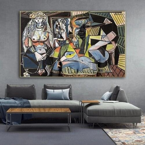 Famous Painting Women Posters of Algiers By Pablo Picasso Handpainted Oil Painting Canvas Painting Wall Art for Home Decoracion