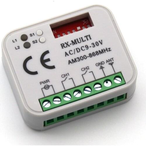 Garage Gate Remote Receiver RX MULTI 300-900MHZ AC/DC 9-30V Receiver For Garage Door Command Gate Control Transmitter