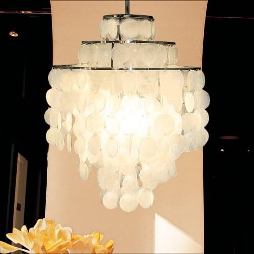 Modern Minimalist Shell Campanula Droplight Personality Stairs Bedroom Study Bar Dining Room Pendant Light Luminaire Suspendu