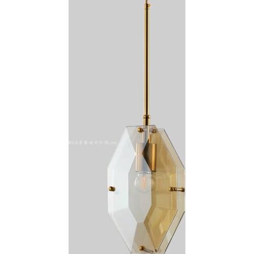 Glass chandelier industrial wind clothing coffee shop bar restaurant bedroom porch cloakroom single LED chandelier