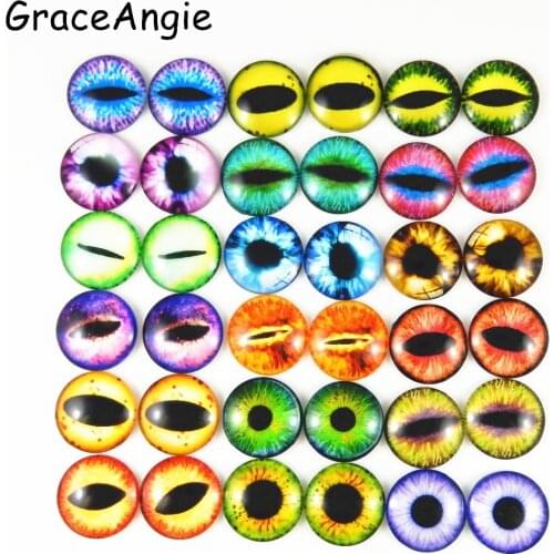 10-50pcs 6-30mm Glass Dragon Lizard Frog Vivid Cat Tiger Eye Pupil Handmade Cabochon Not Heated Crafts Toys Eye Charms Accessory