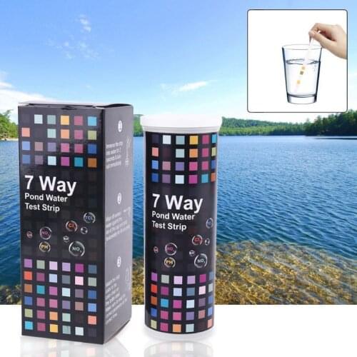 50pcs 7in1 Water Quality Test Strips PH Nitrate Nitrite Chlorine Alkalinity Hardness for Pool Pond Aquarium Tap Fish Tank