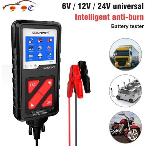 KONNWEI KW710 6-36V Car Battery Tester 100-2000CCA Battery Load Tester 3.2" Screen Cranking And Charging System Tester