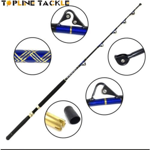 Topline Tackle Big Game Rod 5'6" Pro Trolling 50 80lbs Nylon Butt Boat Fishing Rod 5+1 Roller Guide Sea Fishing Trolling Rods
