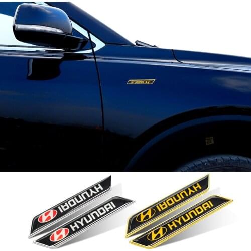 Car Decoration Fender Rear Trunk Sticker for Hyundai Logo Solaris Sonata IX35 Tucson Creta Elantra I30 I40 Accent Encino Lafesta