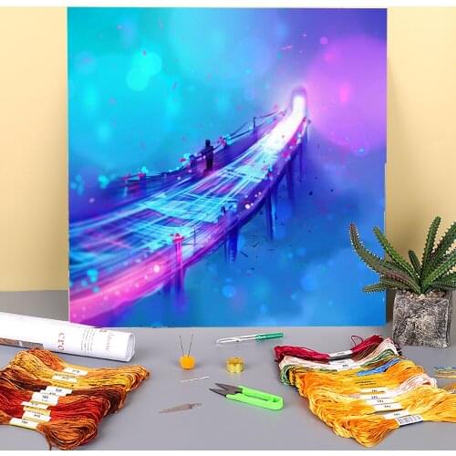 Scenery Pre-Printed 11CT Cross Stitch DIY Embroidery Full Kit DMC Threads Handiwork Needlework Craft Handmade Mulina