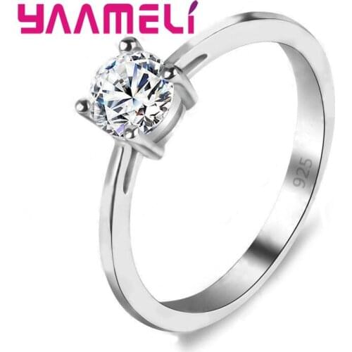 Wholesale 925 Sterling Silver Rings for Women Wedding Engagement Jewelry Cubic Zircon Band Anniversary Ring Mujer