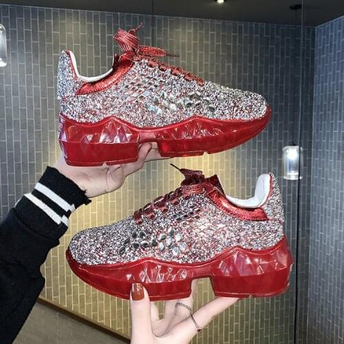 New Increase Walking Shoes for Women Outdoor Anti Slip Jogging Sport Sneakers Ladies Silver Red Breathable Gym Shoes 2020