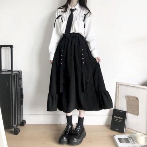 2021 Spring Summer Womens Two Piece Suits Loose Sunscreen Drawstring Shirt and Mid-length Ruffle Skirt Fashion Suit Women Sets