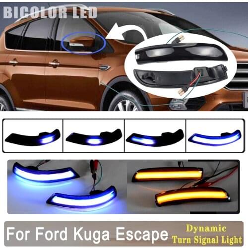 2pcs For Ford Escape Kuga EcoSport 2013-2018 LED Dynamic Turn Signal Light Side Mirror Indicator Sequential Blinker Lamp