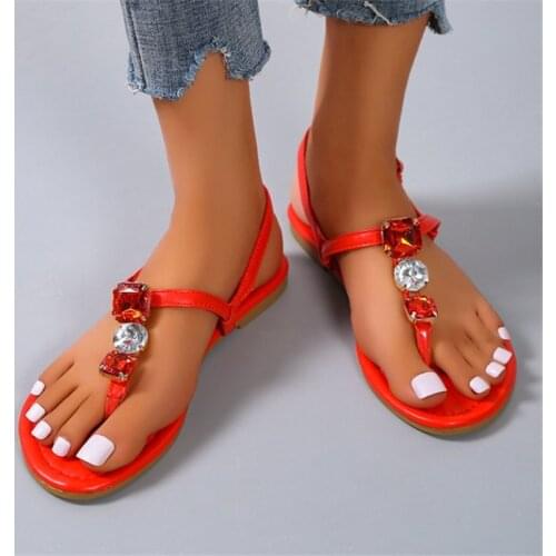 2020 Women Fashion Flip Flops Summer Clip Toe Sandals Metal Buckle Beach Flats Sweet Bohemia Style Casual Ladies Shoes Sandalias
