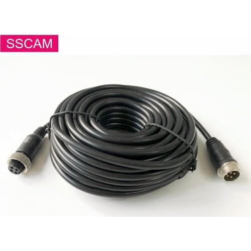 3/5/10/15/20/30M 4Pin Connector Plug Power AV Video Extension Cable for Car Truck BUS Caravans Motor home Reverse Parking Camera