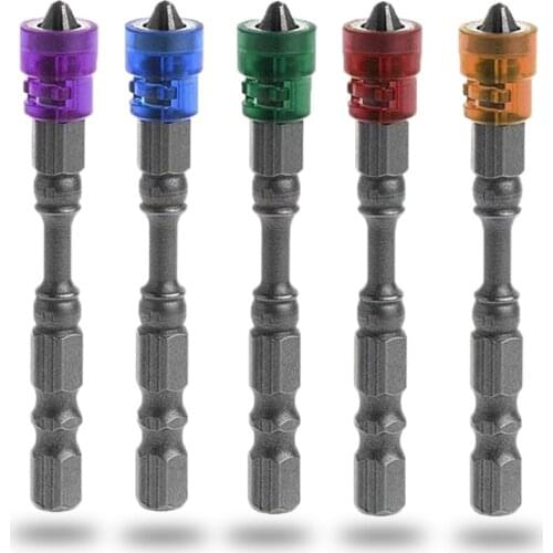 5Pcs PH2 Single Head Magnetic Screwdriver Bit Anti-Slip Steel Electric Screw Driver Set 1/4" Hex Shank Single Head Power Tools