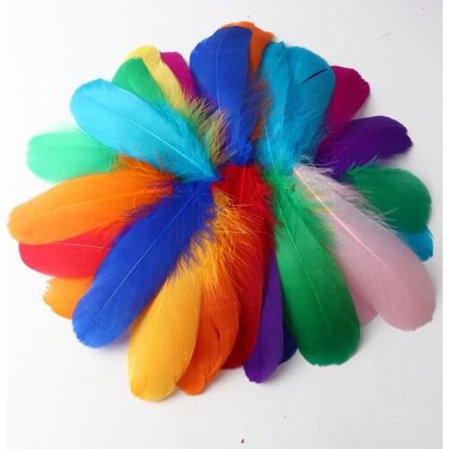 50Pcs Soft Big Floating Goose Down Feather Natural Crafts Color Feathers Party Dream Net Making Family Wedding Decoration14-20C