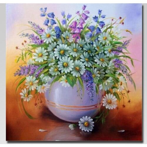 5D Diamond Painting Full Square Flowers and vases Round Diamond Embroidery Diamond Mosaic Cross Stitch Not folding canvas