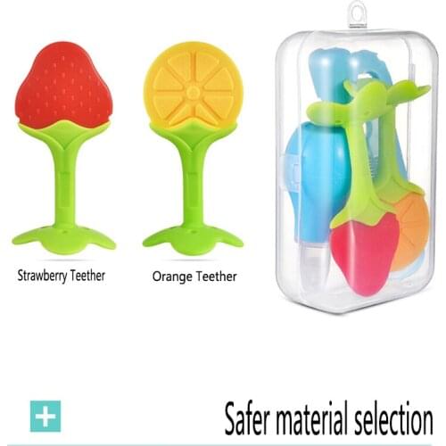 6-piece cute baby care fruit teether set baby nasal aspirator and medicine feeder multi-piece baby care set children’s produc