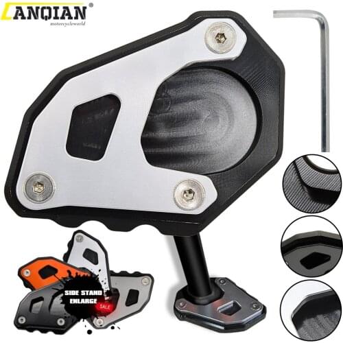Motorcycle Accessories CNC Aluminum Side Stand Enlarge Kickstand Sidestand Extension Plate Pad For 390 Adventure ADV. 2020 2021