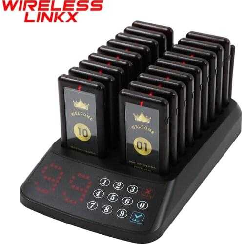 Wirelesslinkx Restaurant Pager Keep Social Distance Wireless Paging System For Coffee Dessert Shop Hospital Clinic Food Court