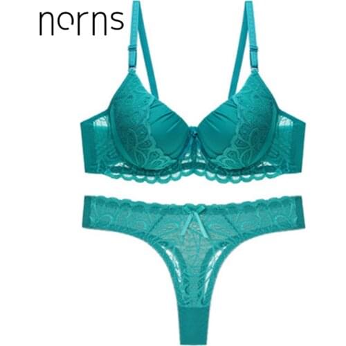 Norns women bra red underwear set transparent sexy lingerie lace bra underwear push up intimate bras embroidery sexy bralette